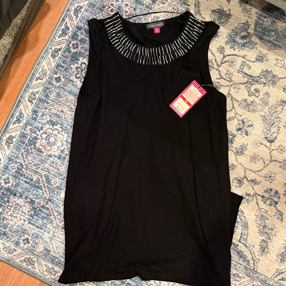 Vince Camuto Black Top with Silver Accents